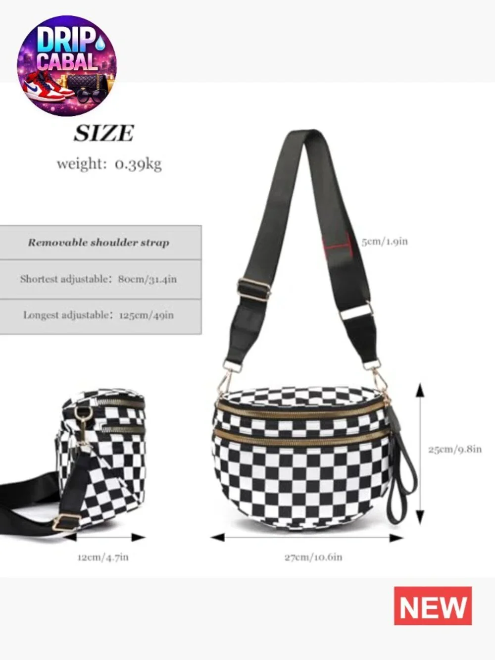 Nylon Crossbody Bags for Women Fanny Pack Sling Bag Waist Pack 4-in-1